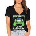 Kindergarten Graduation Level Complete Gamer Class 2024 Kids Women's Jersey Short Sleeve Deep V-Neck Tshirt