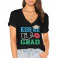 Kiss Me I'm A Grad 2018 Senior Graduation Women's Jersey Short Sleeve Deep V-Neck Tshirt
