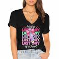 Last Day Of School Shirt Coquette Bow School Graduation Women's Jersey Short Sleeve Deep V-Neck Tshirt