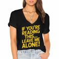 Leave Me Alone – Sarcastic Saying For Introverts Women's Jersey Short Sleeve Deep V-Neck Tshirt Leave Me Alone – Sarcastic Saying For Introverts Women's Jersey Short Sleeve Deep V-Neck Tshirt