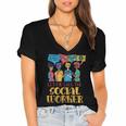 Let Me Call The Social Worker Job Graduation Work Women's Jersey Short Sleeve Deep V-Neck Tshirt