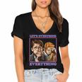 Let's Overthink Everything Shirt Antisocial Introvert Women's Jersey Short Sleeve Deep V-Neck Tshirt