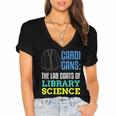 Librarian Library Science Major Masters Degree Graduation Women's Jersey Short Sleeve Deep V-Neck Tshirt
