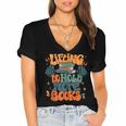 Lifting To Hold More Books Weightlifting Workout Bookish Women's Jersey Short Sleeve Deep V-Neck Tshirt