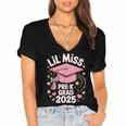 Little Miss Pre-K Grad 2025 Preschool Graduation Girls Kids Women's Jersey Short Sleeve Deep V-Neck Tshirt