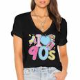 I Love 90's Retro Style Nostalgia Vibe 1990's Party Women's Jersey Short Sleeve Deep V-Neck Tshirt