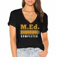 Master Graduation Completed Master Of Education Teacher Men Women Women's Jersey Short Sleeve Deep V-Neck Tshirt