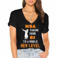 Masters Degree Graduation Shirt For MBA Grad Student Women's Jersey Short Sleeve Deep V-Neck Tshirt