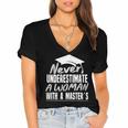 Master's Graduation Shirt For Women With Masters Degree Women's Jersey Short Sleeve Deep V-Neck Tshirt