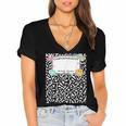 Matching Group Halloween Teacher Composition Book Notebook Women's Jersey Short Sleeve Deep V-Neck Tshirt