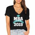 MBA Class Of 2019 Graduate Business School Graduation Women's Jersey Short Sleeve Deep V-Neck Tshirt