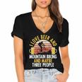 Mountain Biking Beer Drinking Introvert Sayings For Cyclist Women's Jersey Short Sleeve Deep V-Neck Tshirt