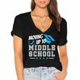 Moving Up To Middle School Graduation T-Shirt Women's Jersey Short Sleeve Deep V-Neck Tshirt