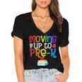 Moving Up To Pre-K Teacher Student Kid Graduation T-Shirt Women's Jersey Short Sleeve Deep V-Neck Tshirt