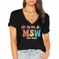 MSW Est 2025 Graduation School Social Worker Shirt Master Women's Jersey Short Sleeve Deep V-Neck Tshirt