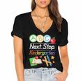 Next Stop Kindergarten Preschool Graduation 2025 Boy Girl Women's Jersey Short Sleeve Deep V-Neck Tshirt