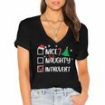 Nice Naughty Introvert Christmas List Santa Women's Jersey Short Sleeve Deep V-Neck Tshirt Nice Naughty Introvert Christmas List Santa Women's Jersey Short Sleeve Deep V-Neck Tshirt