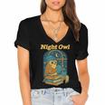 Night Owl Cozy Reading Tea Coffee Lover Bookworm Cute Women's Jersey Short Sleeve Deep V-Neck Tshirt Night Owl Cozy Reading Tea Coffee Lover Bookworm Cute Women's Jersey Short Sleeve Deep V-Neck Tshirt