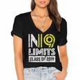 No Limits Cool Class Of 2019 Graduation Women's Jersey Short Sleeve Deep V-Neck Tshirt