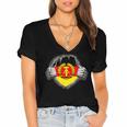 Nostalgia Chest Flag GDR Women's Jersey Short Sleeve Deep V-Neck Tshirt