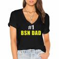 Nurse BSN Student Graduate Dad Nursing Graduation Women's Jersey Short Sleeve Deep V-Neck Tshirt