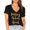 Nurse Pinning Ceremony Nursing School Graduation Shirts Women's Jersey Short Sleeve Deep V-Neck Tshirt