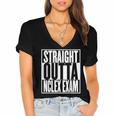 Nurse The Straight Outta NCLEX Graduation RN Gift Tshirt Women's Jersey Short Sleeve Deep V-Neck Tshirt
