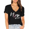Nursing School Survivor Apparel Graduation Nurse RN EST 2019 Women's Jersey Short Sleeve Deep V-Neck Tshirt