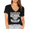 Nursing School Survivor Senior Nurse Graduation TShirt Women's Jersey Short Sleeve Deep V-Neck Tshirt