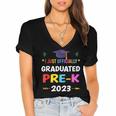 I Officially Graduated Pre-k Graduation Pre k Class 2023 Kid Women's Jersey Short Sleeve Deep V-Neck Tshirt