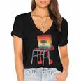 Old Vintage Cassette Tape 70s 80s 80s Outfit Nostalgia Women's Jersey Short Sleeve Deep V-Neck Tshirt Old Vintage Cassette Tape 70s 80s 80s Outfit Nostalgia Women's Jersey Short Sleeve Deep V-Neck Tshirt
