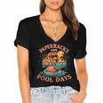 Paperbacks And Pool Days Flamingo Reading Summer Vibes Books Women's Jersey Short Sleeve Deep V-Neck Tshirt Paperbacks And Pool Days Flamingo Reading Summer Vibes Books Women's Jersey Short Sleeve Deep V-Neck Tshirt