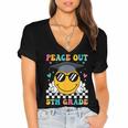 Peace Out 5th Grade Graduation Last Day Of School Women's Jersey Short Sleeve Deep V-Neck Tshirt