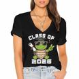 Peace Sign Hand Turtle Class Of 2026 Graduation Women's Jersey Short Sleeve Deep V-Neck Tshirt