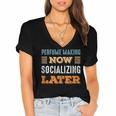 Perfume Making Now Minimal Socializing Introvert Vintage Women's Jersey Short Sleeve Deep V-Neck Tshirt