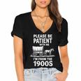 Playful Slow Pace Please Be Patient I'm From The 1900s Women's Jersey Short Sleeve Deep V-Neck Tshirt Playful Slow Pace Please Be Patient I'm From The 1900s Women's Jersey Short Sleeve Deep V-Neck Tshirt