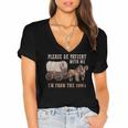 PLEASE BE PATIENT WITH ME I'M FROM THE 1900s Clever Women's Jersey Short Sleeve Deep V-Neck Tshirt