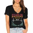 Please Be Patient With Me I'm From The 1900s Heart Beat Women's Jersey Short Sleeve Deep V-Neck Tshirt