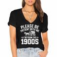 Please Be Patient With My I'm From The 1900s Retirement Women's Jersey Short Sleeve Deep V-Neck Tshirt
