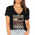 Please Be Patient With Me I'm From The 1900s Retro Humor Women's Jersey Short Sleeve Deep V-Neck Tshirt Please Be Patient With Me I'm From The 1900s Retro Humor Women's Jersey Short Sleeve Deep V-Neck Tshirt