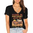 Please Be Patient I'm From The 1900s Retro Pixel Art Women's Jersey Short Sleeve Deep V-Neck Tshirt