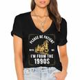 Please Be Patient I'm From The 1900s Saying Women's Jersey Short Sleeve Deep V-Neck Tshirt