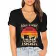 Please Be Patient I'm From The 1900s Sunset Vintage Wagon Women's Jersey Short Sleeve Deep V-Neck Tshirt