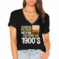 Please Be Patient With Me I'm From The 1900s Vintage Oregon Women's Jersey Short Sleeve Deep V-Neck Tshirt