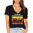 Please Be Patient With Me I'm From The 1900s Vintage Sun Set Women's Jersey Short Sleeve Deep V-Neck Tshirt Please Be Patient With Me I'm From The 1900s Vintage Sun Set Women's Jersey Short Sleeve Deep V-Neck Tshirt