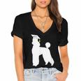 Poodle Graduation Dog Graduate Women's Jersey Short Sleeve Deep V-Neck Tshirt
