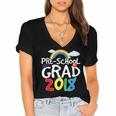 Preschool Graduation 2018 Last Day School Pre K Women's Jersey Short Sleeve Deep V-Neck Tshirt