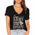 Proud Army National Guard Son National Guard Graduation Women's Jersey Short Sleeve Deep V-Neck Tshirt