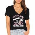 Proud Aunt Of a 2018 Graduate Auntie Graduation Women's Jersey Short Sleeve Deep V-Neck Tshirt