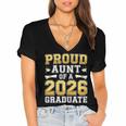Proud Aunt Of A 2026 Graduate Shirt Class Of 2026 Graduation Women's Jersey Short Sleeve Deep V-Neck Tshirt